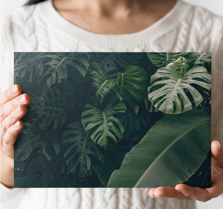 Flowers canvas lush tropical foliage print - TenStickers