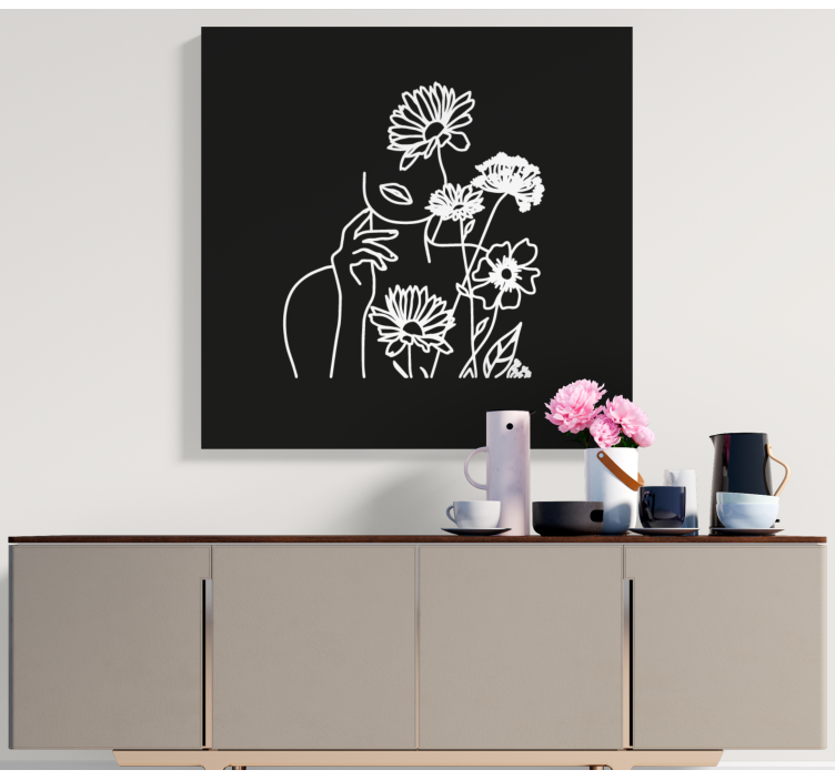 Flowers canvas minimalist floral artwork - TenStickers