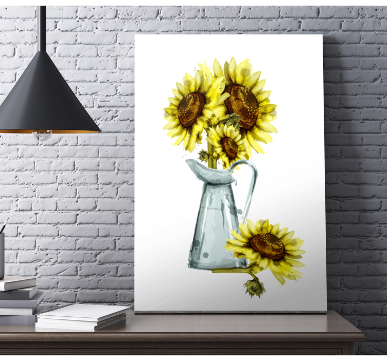 Flowers canvas sunflowers in pitcher - TenStickers