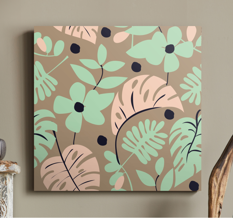 Flowers canvas tropical leaf bloom - TenStickers
