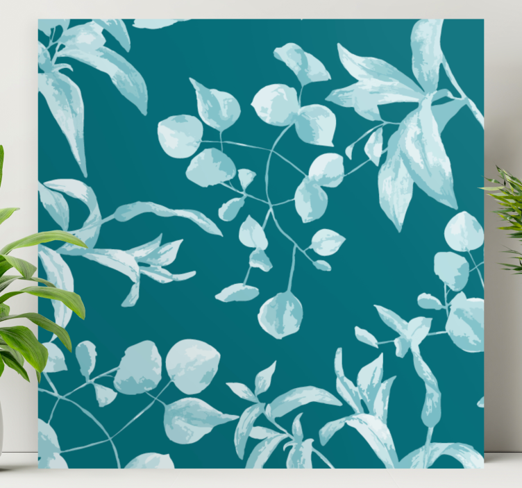 Flowers canvas with graceful leafy design - TenStickers
