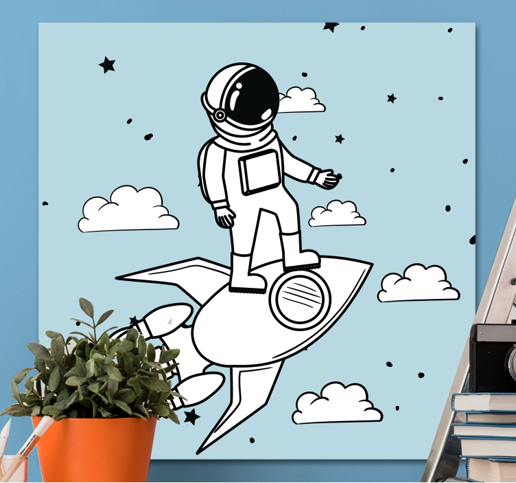 Fruit canvas wall art astronaut rocket adventure - TenStickers