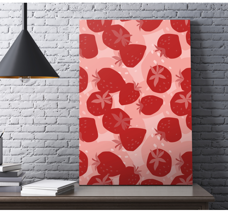 Fruit canvas wall art strawberry patterns - TenStickers