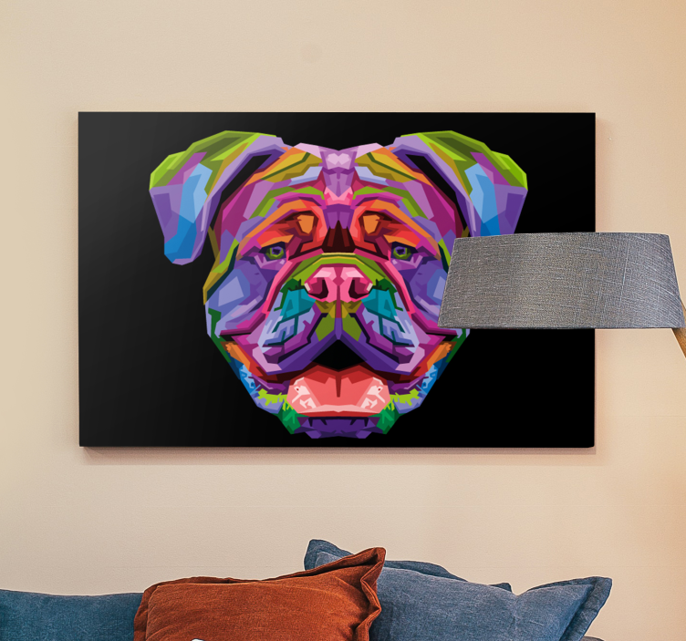 full color modern dog dog canvas prints - TenStickers