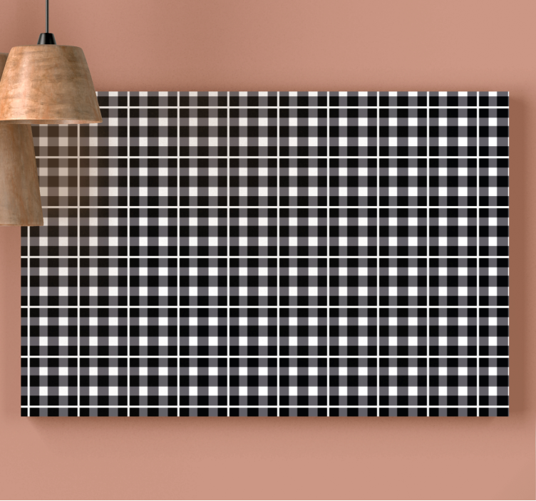 Geometric canvas black and white grid art - TenStickers