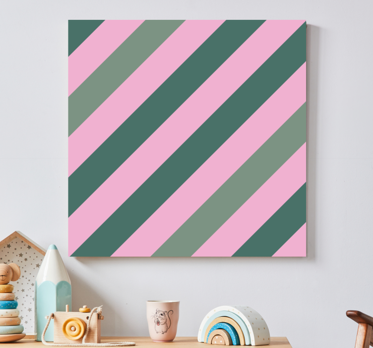 Geometric canvas diagonal stripe design - TenStickers