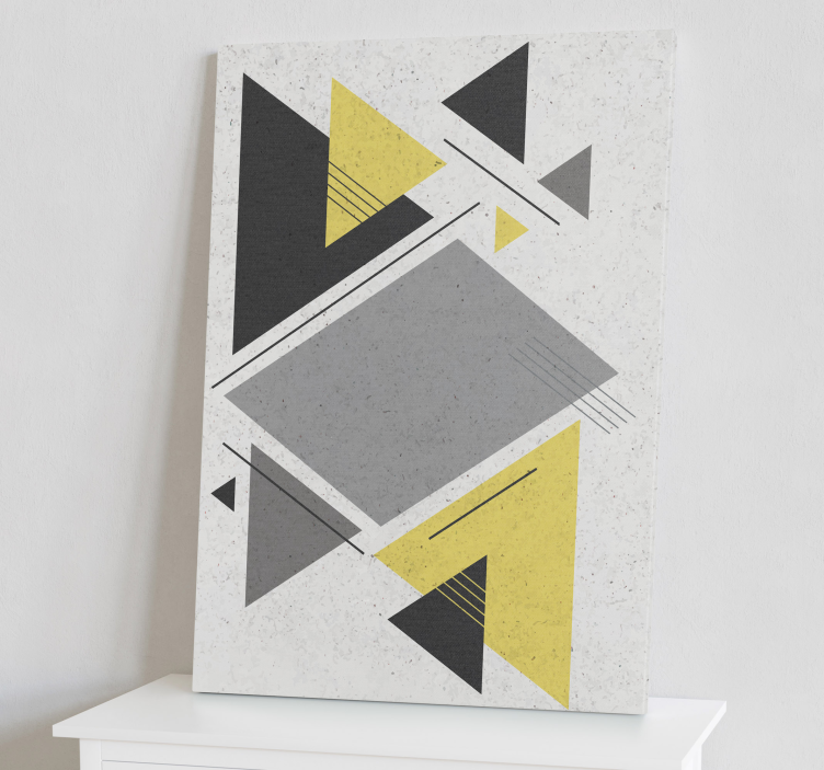 Gray yellow black triangles nordic art prints - TenStickers