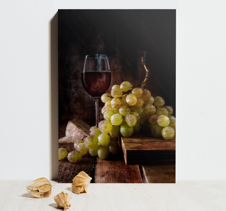 green grapes and red wine fruit canvas - TenStickers
