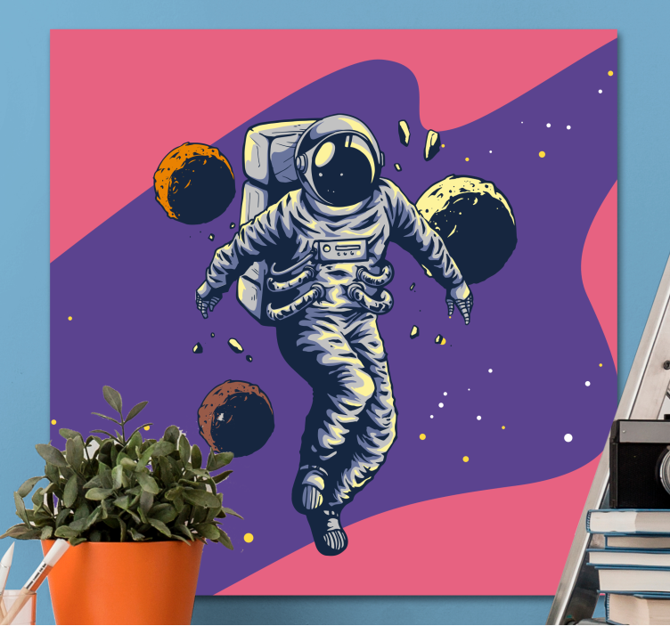 Hand drawn astronaut flying style wall prints - TenStickers