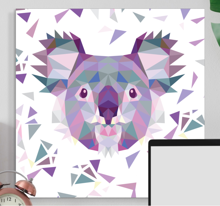 Horse wall art geometric koala face - TenStickers
