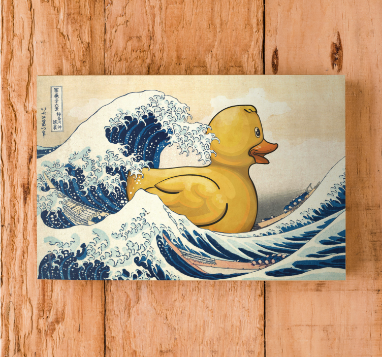 Kanagawa rubber duck canvas art print - TenStickers