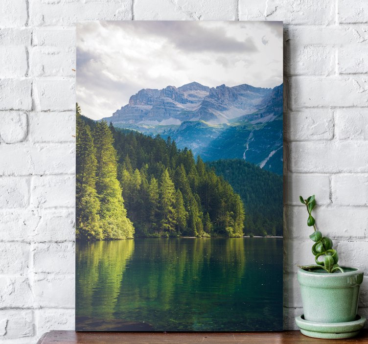 lake and nature forest landscape canvas - TenStickers