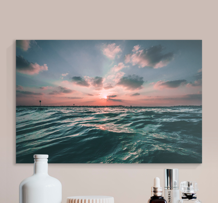 Landscape canvas dusk over ocean - TenStickers