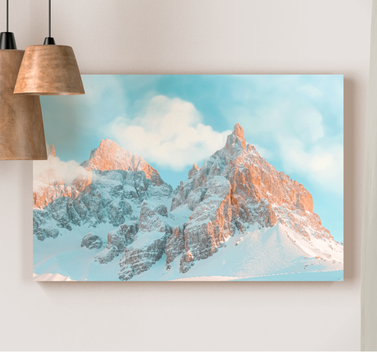 Landscape canvas majestic mountain peaks artwork - TenStickers