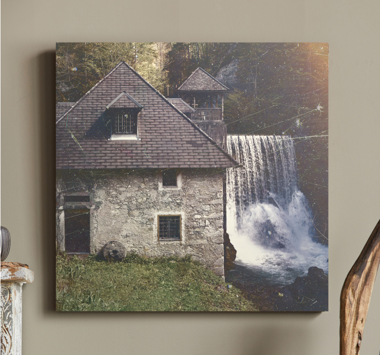 Landscape canvas of historic waterfall scene - TenStickers
