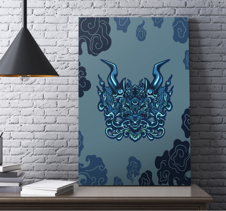 Mandala canvas dragon inspired design - TenStickers
