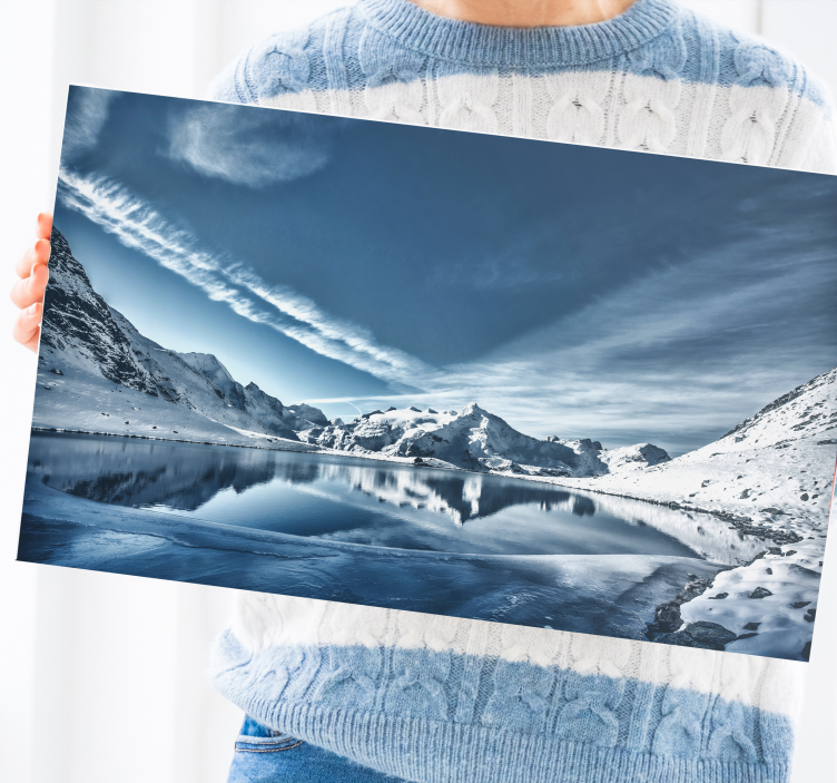 Mountain reflection landscape landscape canvas - TenStickers