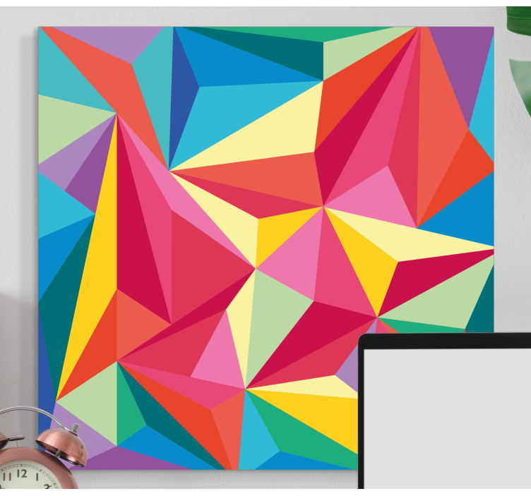 Multicolor geometric image geometric canvas - TenStickers