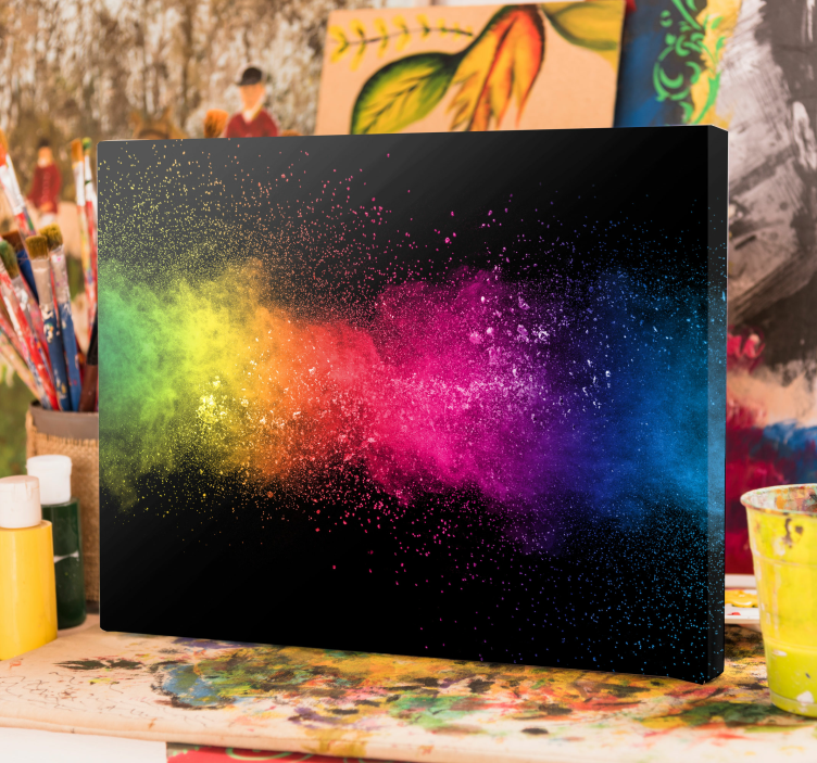 Multicolor splash abstract canvas wall art - TenStickers
