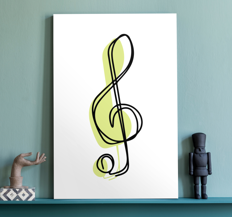 Music canvas art musical clef outline - TenStickers