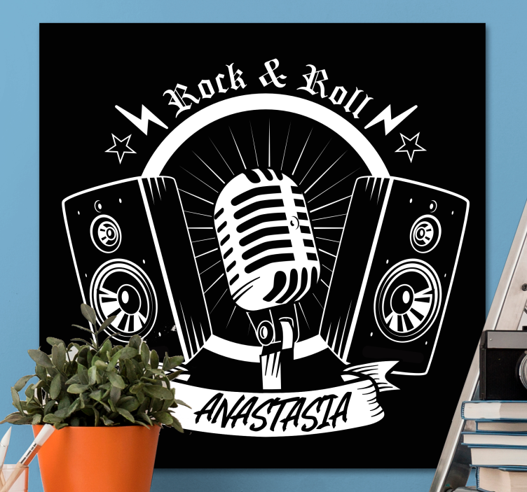 Music canvas art retro microphone design - TenStickers