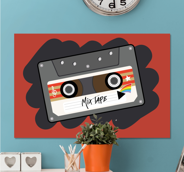 Music canvas art retro mixtape design - TenStickers