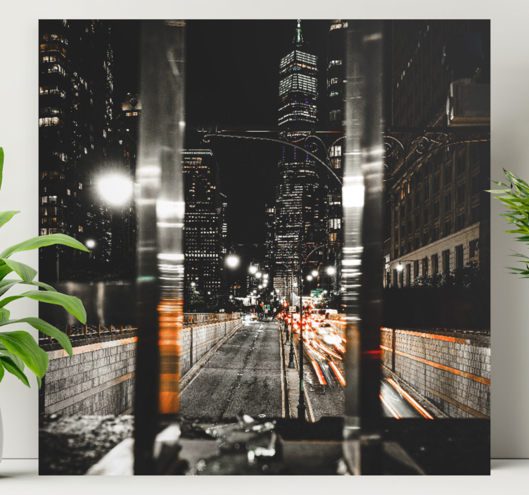 New York street lights photography city canvas - TenStickers