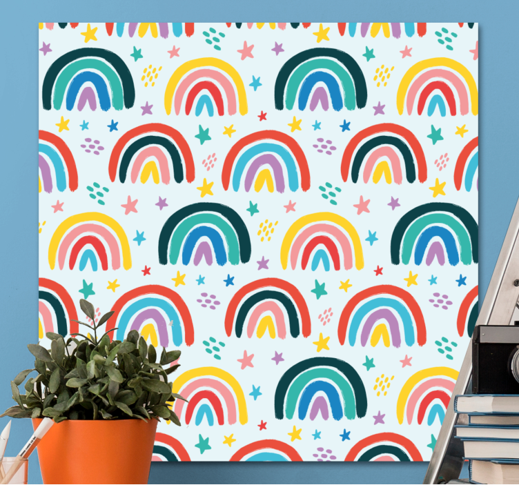 Nursery canvas colorful rainbow design - TenStickers
