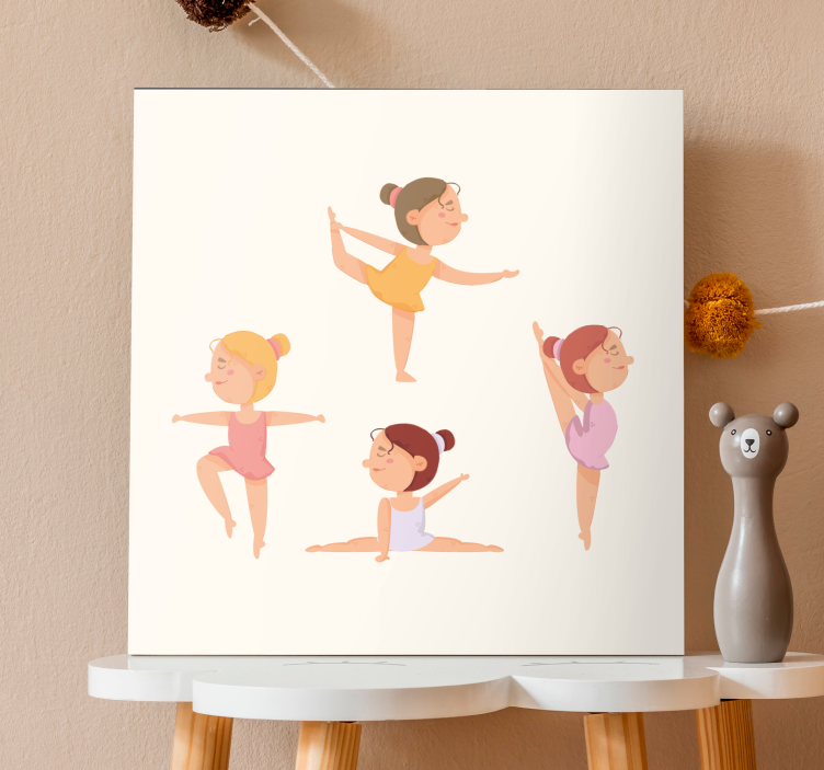 Nursery canvas dancing ballerinas artwork - TenStickers