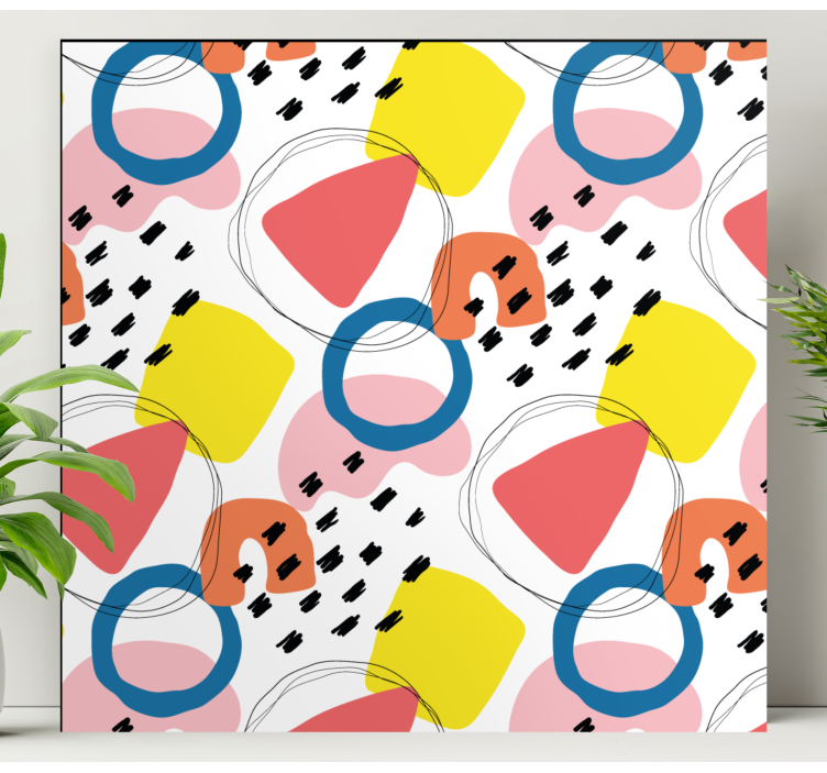 Painted art pattern geometric canvas - TenStickers