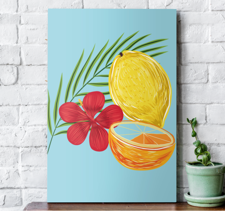Pastel lemons fruits design Kitchen wall print - TenStickers