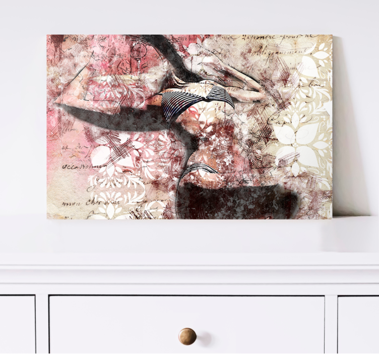 People canvas dancer silhouette artwork - TenStickers