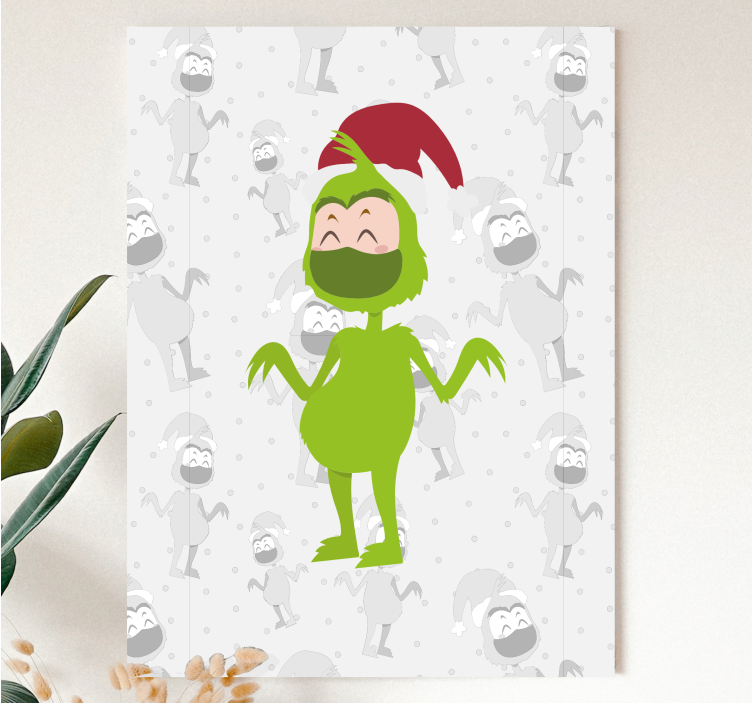 People canvas joyful green figure - TenStickers