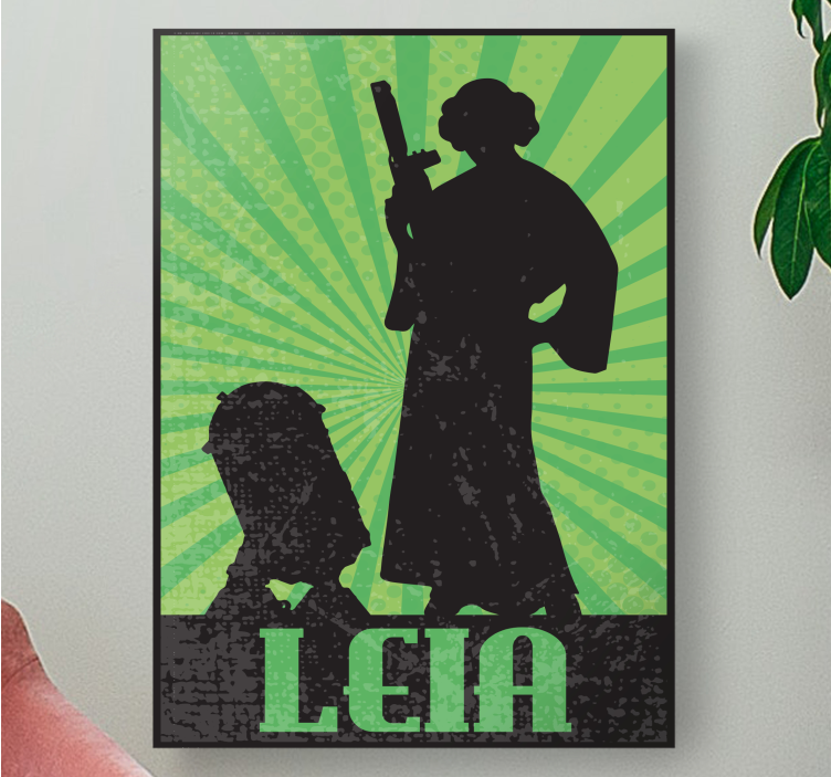 People canvas leia with weapon artwork - TenStickers