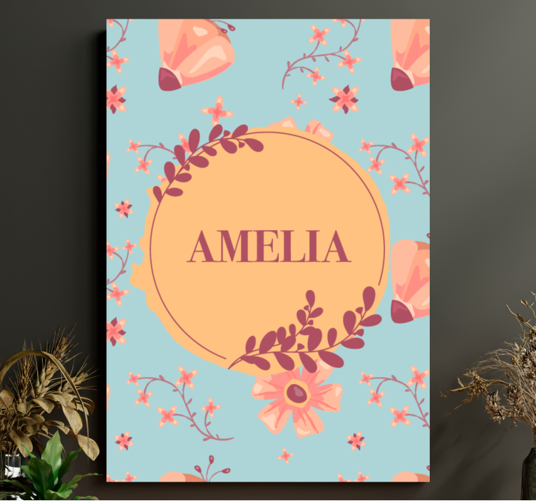 Personalized Floral Pattern Flowers  canvas - TenStickers