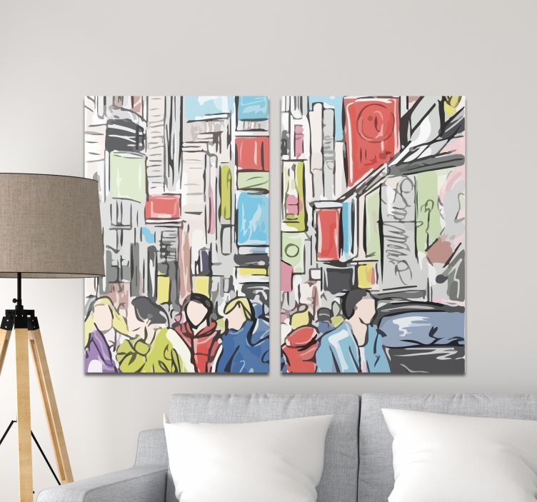 moderno de Nueva York people canvas print - TenStickers