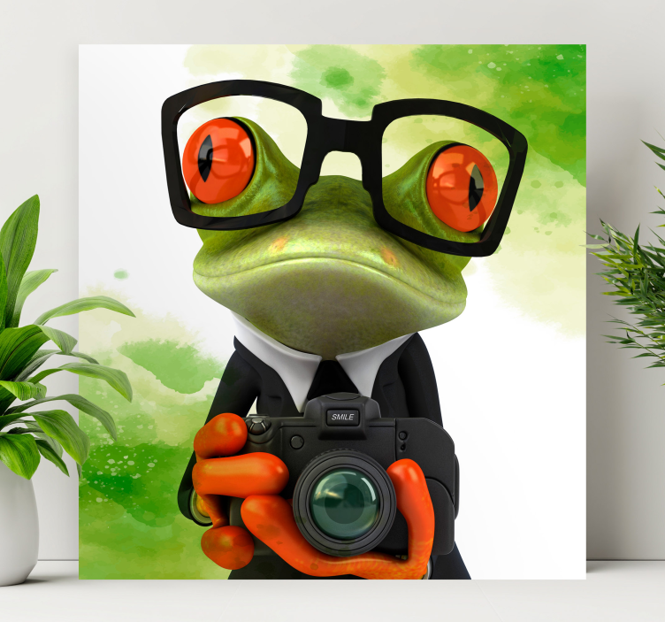Photographer frog teen canvas prints - TenStickers