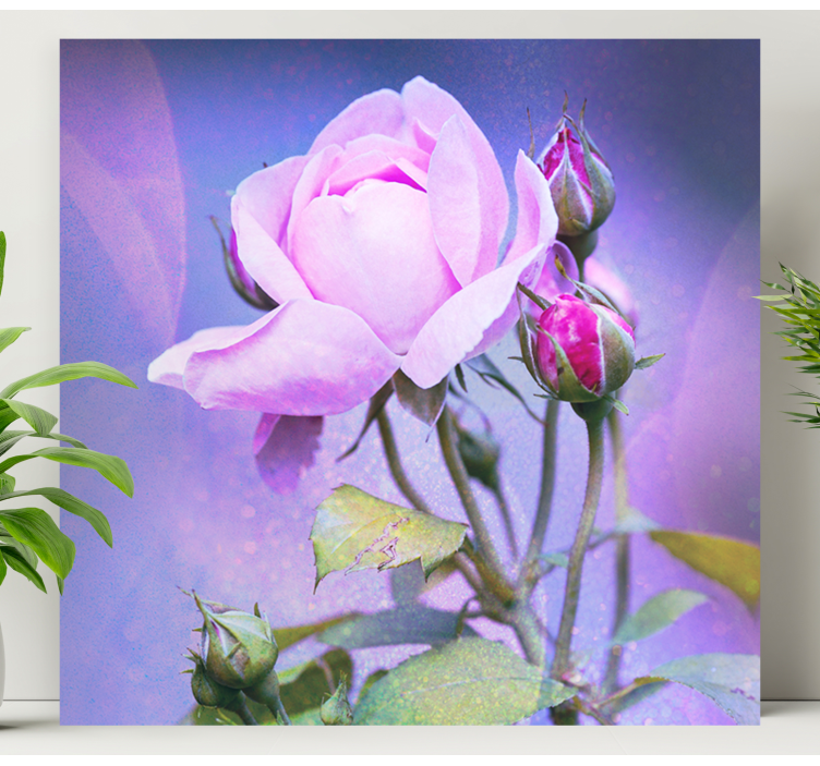Pink garden roses flower canvas - TenStickers