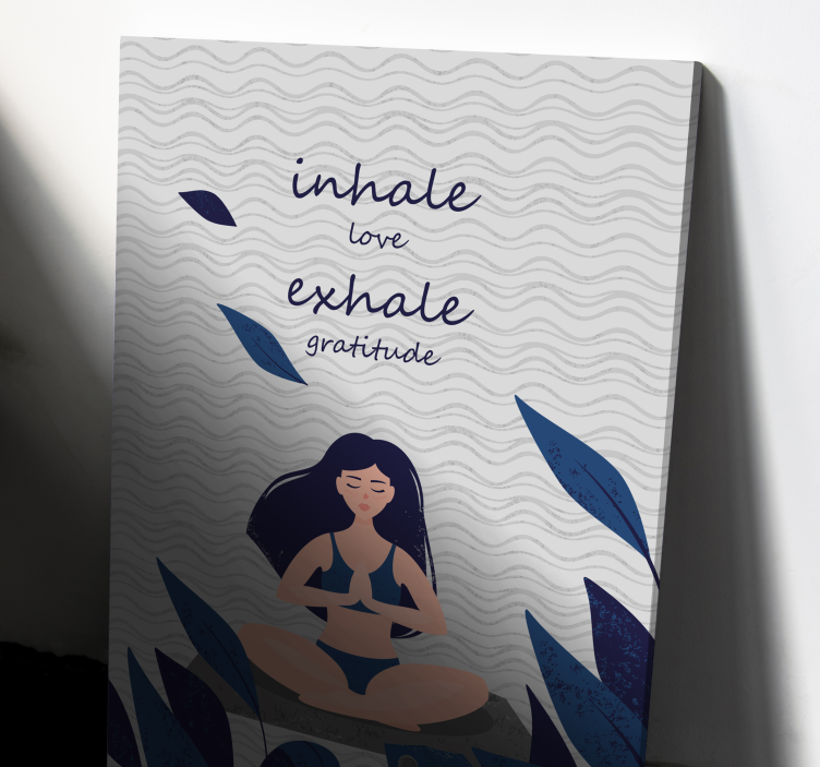 Quote canvas for meditation breathing peace - TenStickers