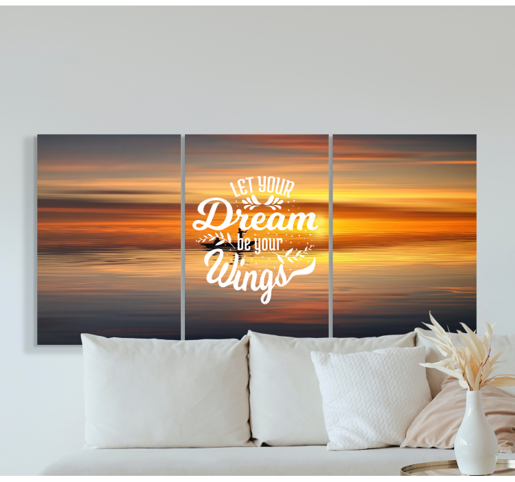 Quote dream wings motivational canvas - TenStickers