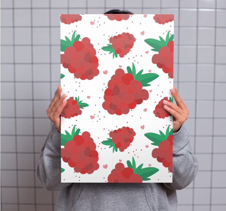 Raspberry Delight fruit canvas wall art - TenStickers