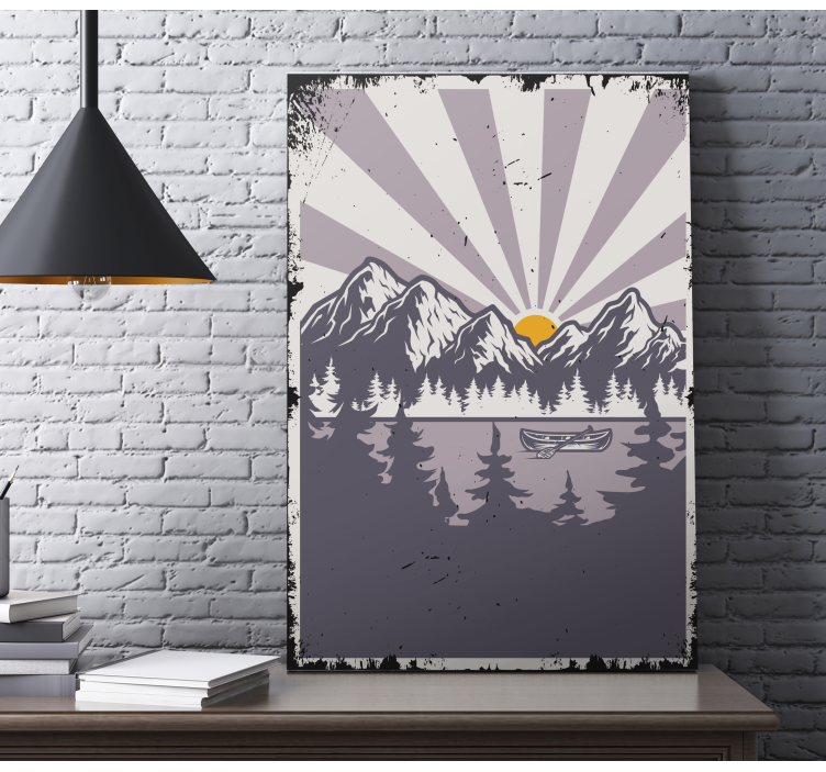 Retro landscape retro canvas art - TenStickers
