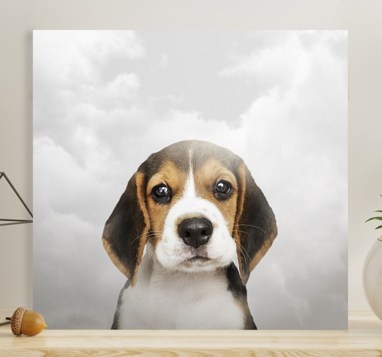 Sad dog with clouds canvas prints - TenStickers