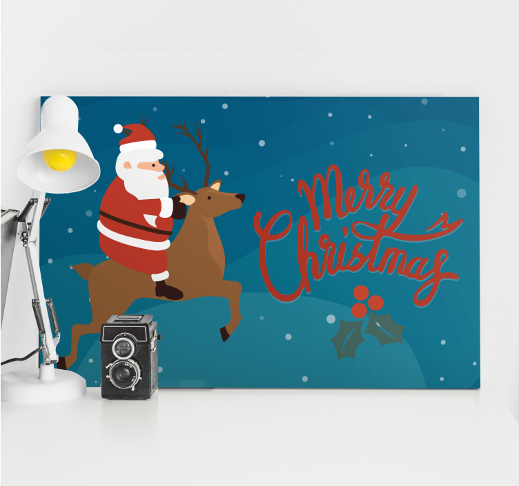 Santa claus reindeer Christmas canvas prints - TenStickers