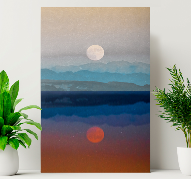 Space beautiful moon design landscape canvas - TenStickers