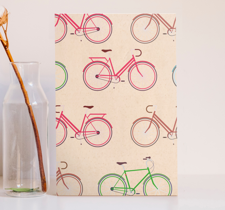 Sports canvas art colorful bicycle designs - TenStickers