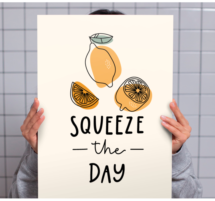 Squeeze the day fruit canvas wall art - TenStickers