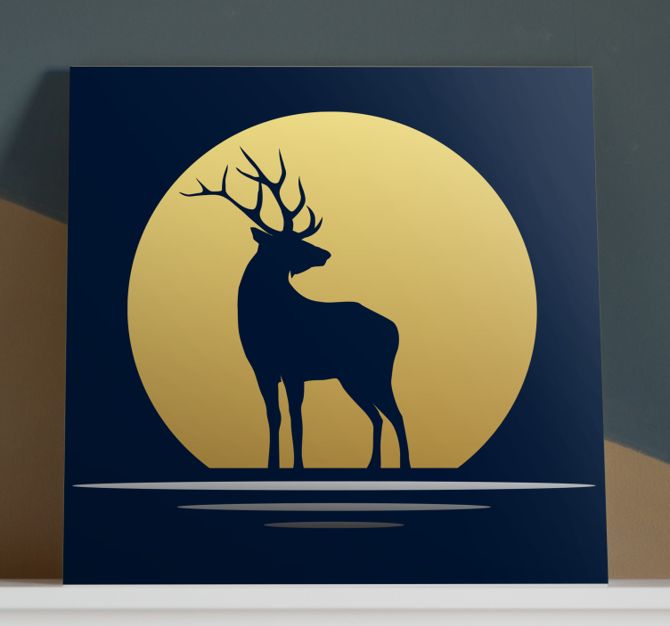 Stag in the moonlight canvas - TenStickers