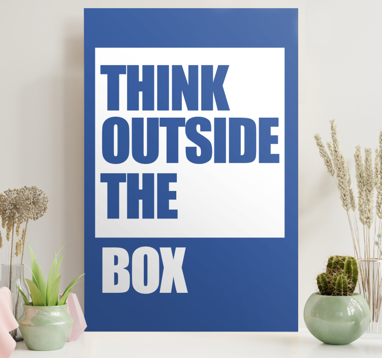 Think outside the box motivational canvas - TenStickers