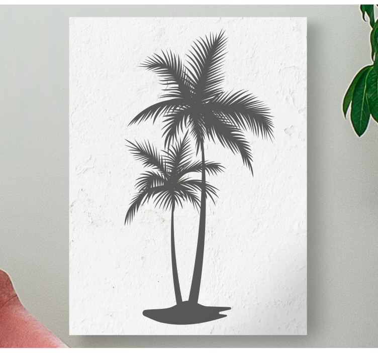 Tree canvas wall art tall palm silhouette - TenStickers